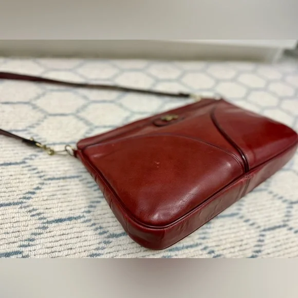 ETIENNE AIGNER Vintage Burgundy Leather Flex-Frame Shoulder Bag/Clurch Purse - Picture 5 of 16